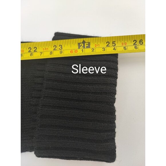 WHBM Women's  LS Mixed Rib Vnk Tunic Black Knit Size M - Picture 9 of 10